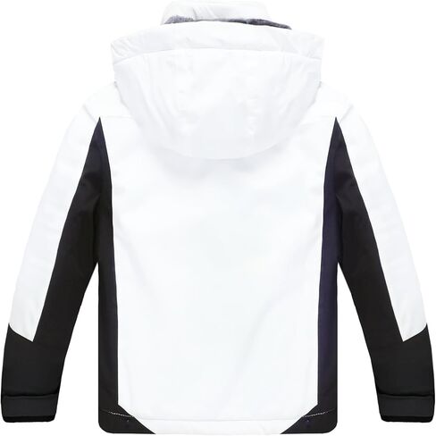 Wantdo Boy's Waterproof Ski Jacket Fleece Snowboarding Jackets Warm Thick Winter Coat Hooded Raincoats in Kuwait