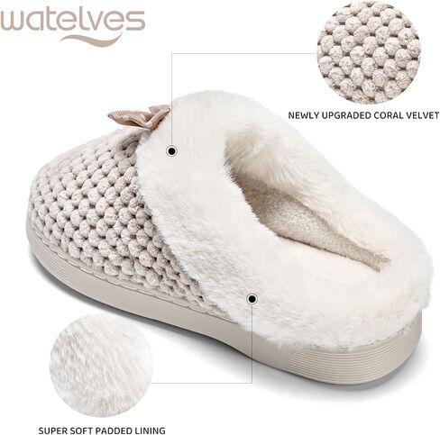WateLves Girls Slippers Memory Foam Toddler Kids Comfort Wool-Like Plush Fleece Lined House Shoes for Indoor & Outdoor in Saudi Arabia