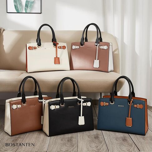 BOSTANTEN Women Leather Handbag Designer Satchel Purses Top Handle Shoulder Totes Crossbody Bag in Kuwait