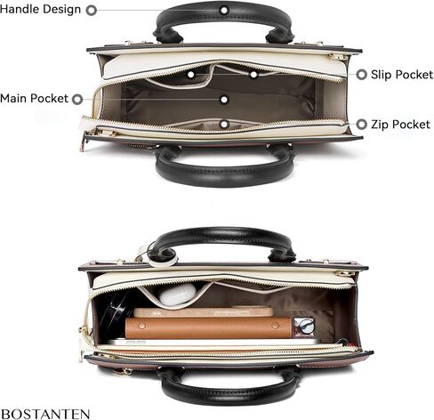BOSTANTEN Women Leather Handbag Designer Satchel Purses Top Handle Shoulder Totes Crossbody Bag in Kuwait