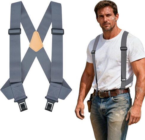 MELOTOUGH Outback Side Clip Trucker Suspenders/Perry Suspenders with 2inch Width Elastic in Kuwait