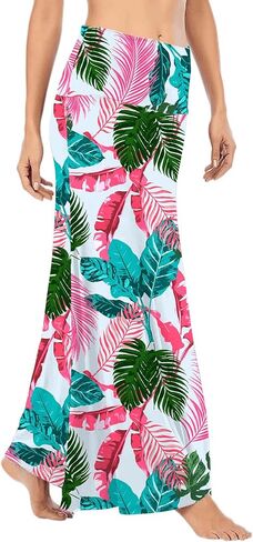 LYANER Women's Casual High Waist Solid Flare Long Maxi Skirt in Kuwait