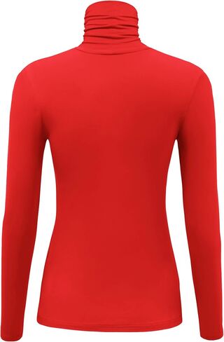 AUHEGN Women's Long Sleeve Lightweight Turtleneck Top Slim Fit Pullover T-Shirt (S-XXL) in Kuwait