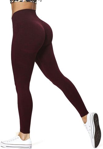 Aoxjox Scrunch Seamless Leggings for Women High Waisted Tummy Control 2.0 Smile Contour Workout Yoga Pants 24" in Kuwait