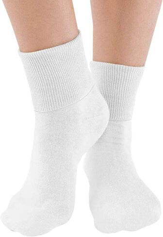 buster brown 6 Pair Women's Dark Multicolored Elastic-Free Cotton Socks - Sock Size 11 - Fits Shoe Sizes 9.5-10.5 in Kuwait