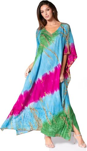 فستان Sakkas Catia النسائي بوهو كاجوال طويل ماكسي قفطان قفطان غطاء LougeWear in Saudi Arabia