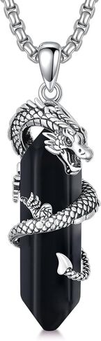 Dragon Necklace for Women Men 925 Sterling Silver Heart Crystal Dragon Pendant Necklace Dragon Jewelry Gift for Women Men Girls Dragon Lovers in Kuwait