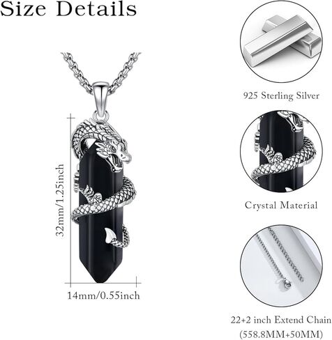 Dragon Necklace for Women Men 925 Sterling Silver Heart Crystal Dragon Pendant Necklace Dragon Jewelry Gift for Women Men Girls Dragon Lovers in Kuwait