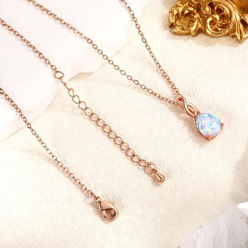 VOLUKA الأبيض النار أوبال قلادة قلادة للنساء الأحجار الكريمة جوهرة الميلاد مجوهرات هدايا للفتيات ... in Kuwait