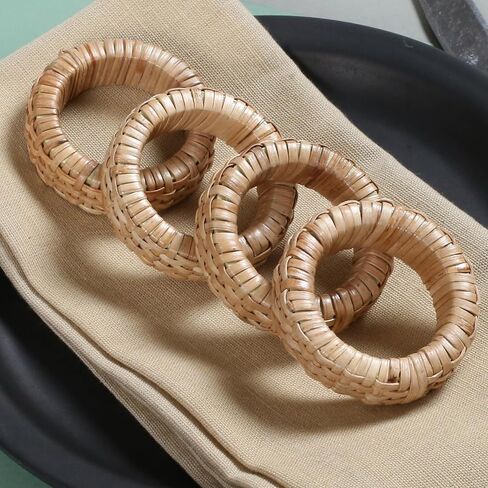 Goroly Home Home Handmade Multi Sequin Beaded Beaded Rings Set ، حلقات منديل مثالية لعيد الميلاد ، عيد الشكر ، الأحداث ، التجمعات العائلية ، الاستخدام اليومي - قم بتعيين طاولتك بأسلوب - 4 حزمة Red Multi in Kuwait