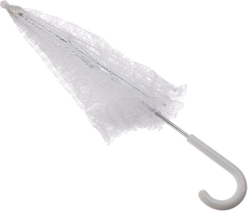 Homeford White Lace Parasol Bridal Umbrella, 26-inch Diameter, 23-inch Length in Saudi Arabia