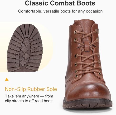 Vepose Women's Ankle Boots Lace up, Flat Fashion Combat Booties Low Heel in Saudi Arabia