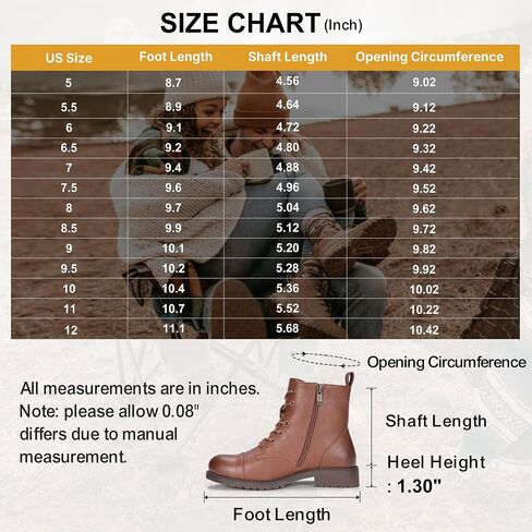 Vepose Women's Ankle Boots Lace up, Flat Fashion Combat Booties Low Heel in Saudi Arabia
