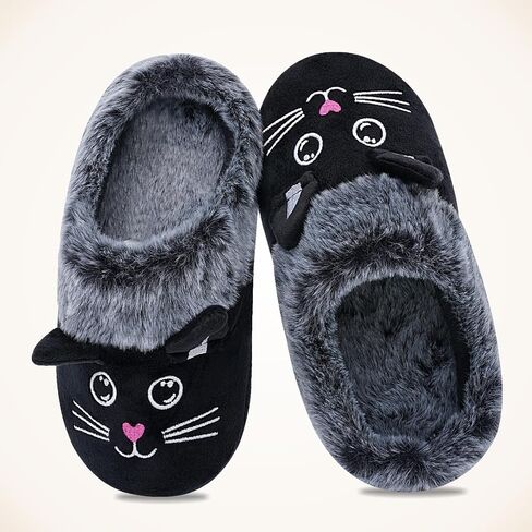Kids Slippers Cute Animal Cartoon Shoes Boys Girls Slip-on House Slippers with Memory Foam Plush Warm Winter Home Slippers in Kuwait