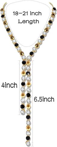 Independent Day Necklace Red White Blue Crystal Necklace Long Y Necklace for Women Girls 4th of July Necklace Patriotic Parade Favors Decorations Crystal Jewelry Collection in Kuwait