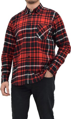 Andrew Scott Men's Button Down Regular Fit Long Sleeve Plaid Flannel Casual Shirts - Multi Packs in Kuwait