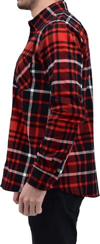 Andrew Scott Men's Button Down Regular Fit Long Sleeve Plaid Flannel Casual Shirts - Multi Packs in Kuwait