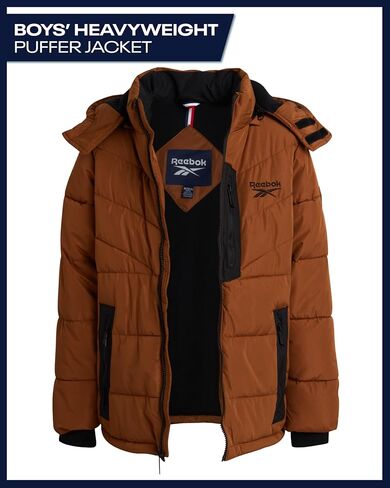 Reebok Boys' Winter Jacket - Heavyweight Quilted Puffer Parka Coat - Insulated Ski Jacket for Boys (8-20) in Saudi Arabia