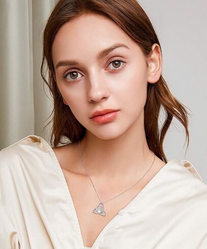FLYOW 925 Sterling Silver Celtic Jewelry Witches Knot Pendant Adjustable Y Shaped Lariat Necklace for Women in Saudi Arabia