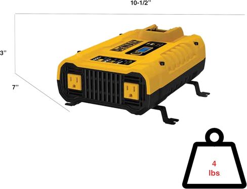 DEWALT DXAEPI140 محول الطاقة 140 واط محول السيارة: مخرج طاقة 12 فولت تيار مستمر إلى 120 فولت تيار متردد مع منافذ USB مزدوجة 3.1 أمبير in Saudi Arabia