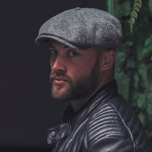 Sterkowski Shelby Cap | 100% Harris Tweed Newsboy Cap for Men | 8 Panel Peaky Style Hat in Saudi Arabia