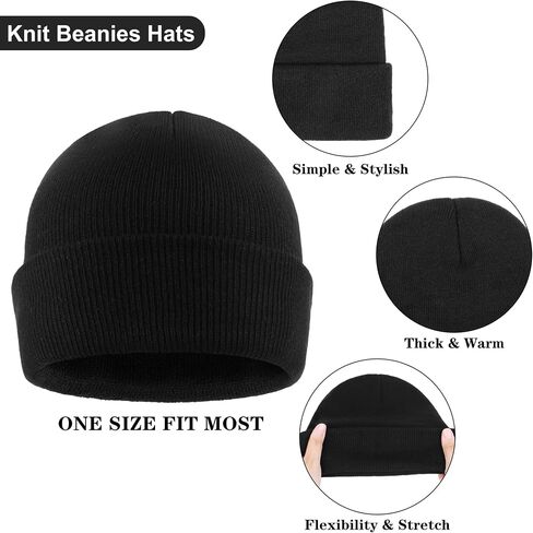 URATOT 12 Pack Gloves and Beanies Magic Gloves and Knit Beanies Hats Winter Warm Gloves Hat for Men Women in Saudi Arabia