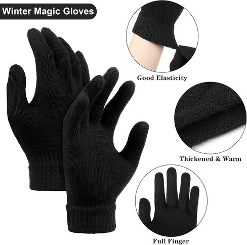 URATOT 12 Pack Gloves and Beanies Magic Gloves and Knit Beanies Hats Winter Warm Gloves Hat for Men Women in Saudi Arabia