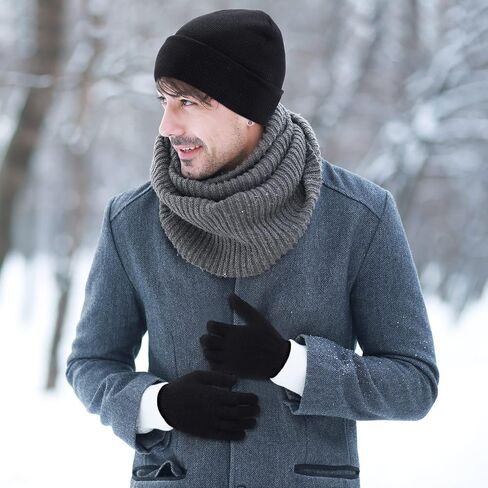URATOT 12 Pack Gloves and Beanies Magic Gloves and Knit Beanies Hats Winter Warm Gloves Hat for Men Women in Saudi Arabia