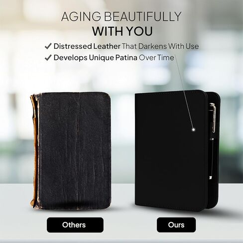 The Antiq: غطاء مجلة A5 (بني داكن)، غطاء يوميات A5، غطاء دفتر A5 Moleskine Cahier، 5.7 بوصة × 8.3 بوصة، غطاء كتيب A5، جلد A5 مخطط in Kuwait