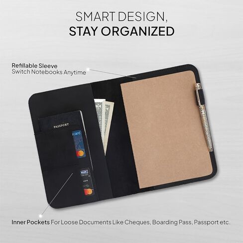 The Antiq: غطاء مجلة A5 (بني داكن)، غطاء يوميات A5، غطاء دفتر A5 Moleskine Cahier، 5.7 بوصة × 8.3 بوصة، غطاء كتيب A5، جلد A5 مخطط in Kuwait