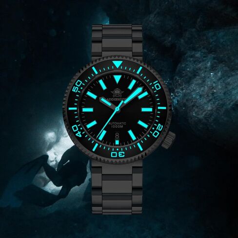 ساعة غوص ADDIESDIVE Diver 1000M للرجال 45 ملم أوتوماتيكية مع صمام عادم كريستال ياقوت صناعي مضيء in Kuwait