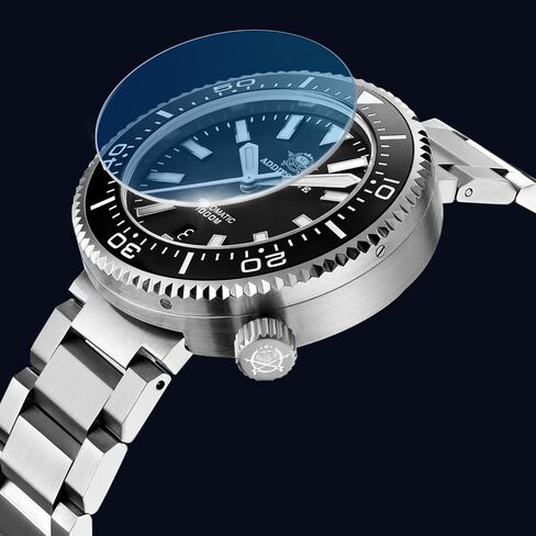 ساعة غوص ADDIESDIVE Diver 1000M للرجال 45 ملم أوتوماتيكية مع صمام عادم كريستال ياقوت صناعي مضيء in Kuwait