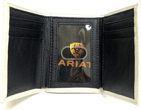 محفظة ARIAT مطرزة بثلاثة طيات هيذر/أبيض مقاس واحد in Saudi Arabia