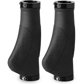 Bikeroo MTB Handlebar Grips - إكسسوارات استبدال الدراجات مع قفل الياقات غير المنقولة وقبعات استقرار الألومنيوم - تصميم راحة محكم لركوب الدراجات الجبلية BMX الأوساخ in Kuwait