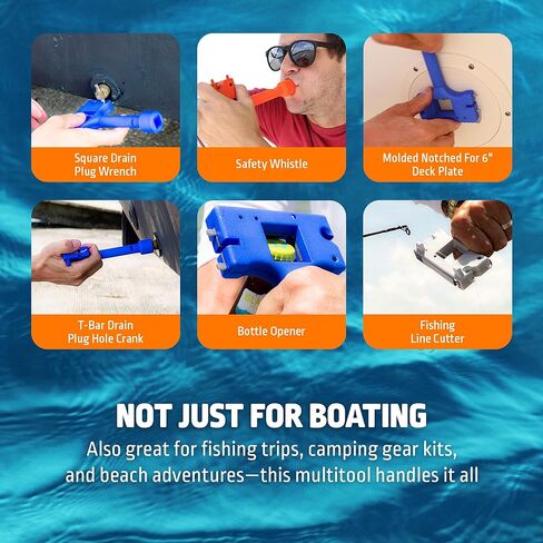 أداة القارب - تتضمن أداة القارب 10 في 1 فتاحة زجاجات البيرة والنبيذ، وصفارة الأمان، وقاطع خط الصيد، ومفتاح غطاء الغاز البحري والأدوات الأساسية الأخرى - فكرة رائعة لأصحاب القوارب in Kuwait