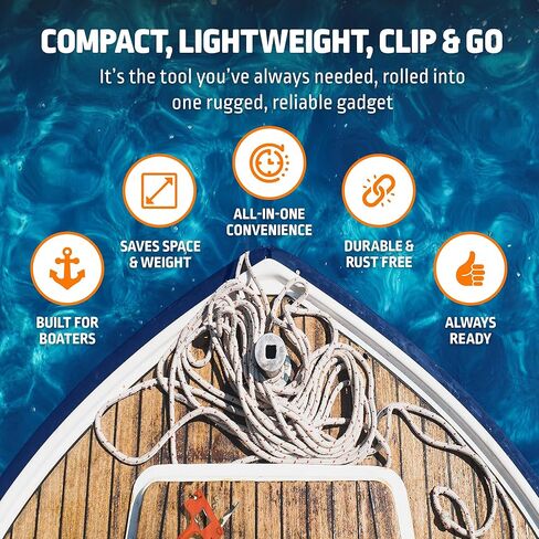 أداة القارب - تتضمن أداة القارب 10 في 1 فتاحة زجاجات البيرة والنبيذ، وصفارة الأمان، وقاطع خط الصيد، ومفتاح غطاء الغاز البحري والأدوات الأساسية الأخرى - فكرة رائعة لأصحاب القوارب in Kuwait