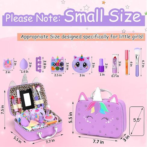 Kids Washable Makeup Girls Toys - Girls Makeup Kit for Kids Make up Set Real Makeup for Kid Little Girls Toddlers Children Princess Christmas Birthday Gifts Toys for 3 4 5 6 7 8 9 10 Year Old Girls in Kuwait