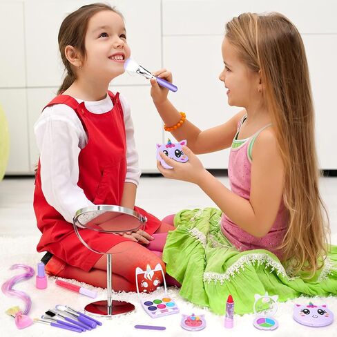 Kids Washable Makeup Girls Toys - Girls Makeup Kit for Kids Make up Set Real Makeup for Kid Little Girls Toddlers Children Princess Christmas Birthday Gifts Toys for 3 4 5 6 7 8 9 10 Year Old Girls in Kuwait