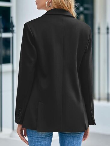 Cicy Bell Women's Woolen Blazer Jackets Casual Long Sleeve Notch Lapel Open Front Work Office Blazers in Kuwait