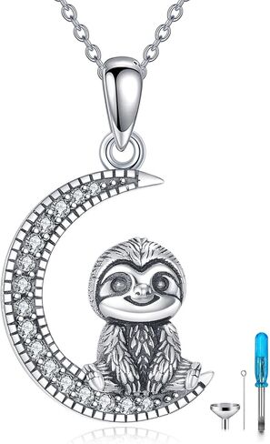 YAFEINI Owl Urn Necklaces for Ashes Sterling Silver Crescent Moon Keepsake Cremation Jewelry Memorial Gifts for Women in Saudi Arabia