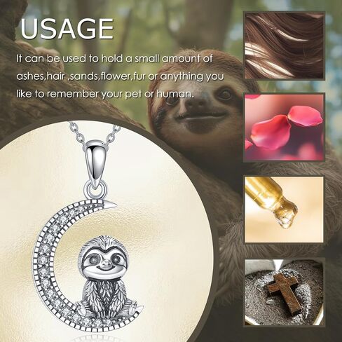 YAFEINI Owl Urn Necklaces for Ashes Sterling Silver Crescent Moon Keepsake Cremation Jewelry Memorial Gifts for Women in Saudi Arabia