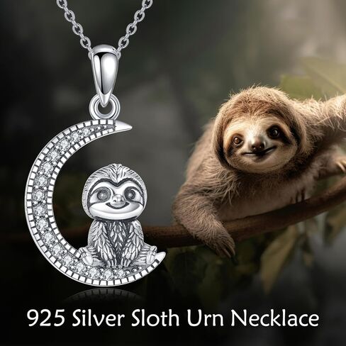 YAFEINI Owl Urn Necklaces for Ashes Sterling Silver Crescent Moon Keepsake Cremation Jewelry Memorial Gifts for Women in Saudi Arabia
