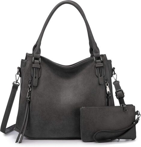 حقائب يد ريلر للنساء، حقائب هوبو، حقيبة كتف كبيرة عبر الجسم، جلد صناعي نباتي، مع حافظة/محفظة in Kuwait