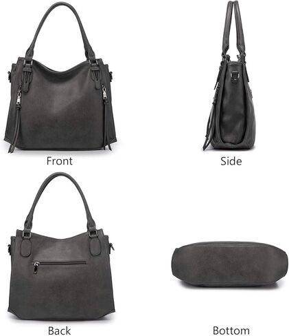 حقائب يد ريلر للنساء، حقائب هوبو، حقيبة كتف كبيرة عبر الجسم، جلد صناعي نباتي، مع حافظة/محفظة in Kuwait