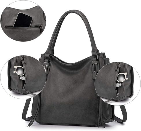 حقائب يد ريلر للنساء، حقائب هوبو، حقيبة كتف كبيرة عبر الجسم، جلد صناعي نباتي، مع حافظة/محفظة in Kuwait