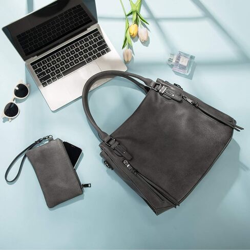 حقائب يد ريلر للنساء، حقائب هوبو، حقيبة كتف كبيرة عبر الجسم، جلد صناعي نباتي، مع حافظة/محفظة in Kuwait