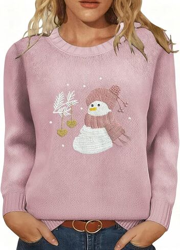 Qbily Fall Halloween Knitted Sweater For Women Winter Holiday Xmas Christmas Pullover Sweatshirt Tops in Kuwait