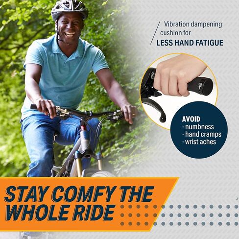 Bikeroo MTB Handlebar Grips - Bicycle Replacement Accessories W/Lock-On Non-Slip Collars & Aluminum Stability Caps - Textured Comfort Design for Mountain Cycling BMX Dirt Bikes in Saudi Arabia