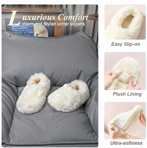 Fuzzy Winter Indoor Slippers for Women in Kuwait