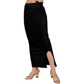 تنورة داخلية من LAPSHA'S Lycra Saree للنساء بخياطة جيدة وخصر قابل للتعديل وتنورة داخلية من الساري